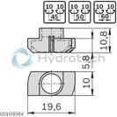 technical illustration-3842536602-T-nut 8 mm slot stainless steel M6