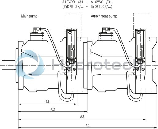 technical illustration-R987054609-Pump A10VSO BR31 with analog OBE