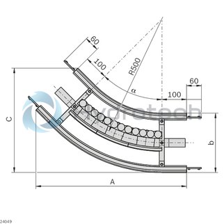 technical illustration-3842547067-Roller curve horizontal AL VFplus 240 180&deg;