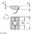 technical illustration-3842529296-Swivel-in sliding block, with spring groove 8 steel, galvanized M6