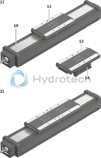 technical illustration-R030519868-Repeatability of up to &plusmn; 0.005 mm Positioning accuracy of up to &plusmn; 0.01 mm Guiding accuracy of up to &plusmn; 0.005 mm Quick installation and easy alignment of the axes thanks to the machined reference edge on the frame Simple motor mounting thanks to the centering recess and fastening thread Protection of the installation elements by selectable sheet cover