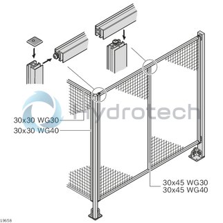 technical illustration-OBSOLETE-Cover cap, protective grille profile 30x30, black