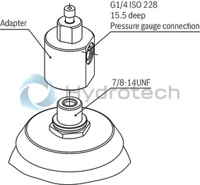 technical illustration-R901435305-Bladder-type accumulator size 20 liters, 330 bar for industrial applications at standard temperatures