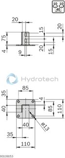 technical illustration-BASE PLATE-Base plate, steel 40x40