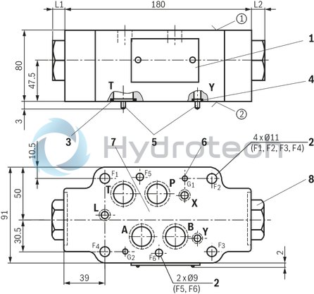 technical illustration-R900328797-Size 16, A1 &rarr; A2, B1 &rarr; B2, mechanically actuated