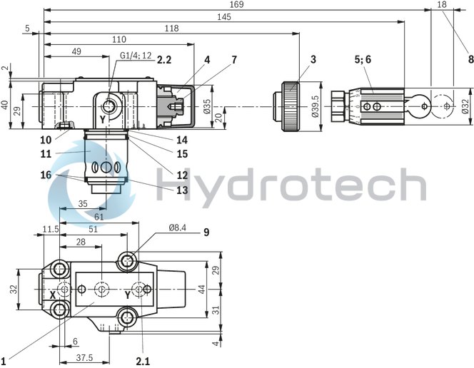 technical illustration-R900596961-For subplate mounting Porting pattern according to ISO&nbsp;5781 For threaded connection As cartridge valve 4 optional adjustment types:• Rotary knob• Sleeve with hexagon and protective cap• Lockable rotary knob with scale• Rotary knob with scale 5 pressure ratings Check valve, optional (subplate mounting only)
