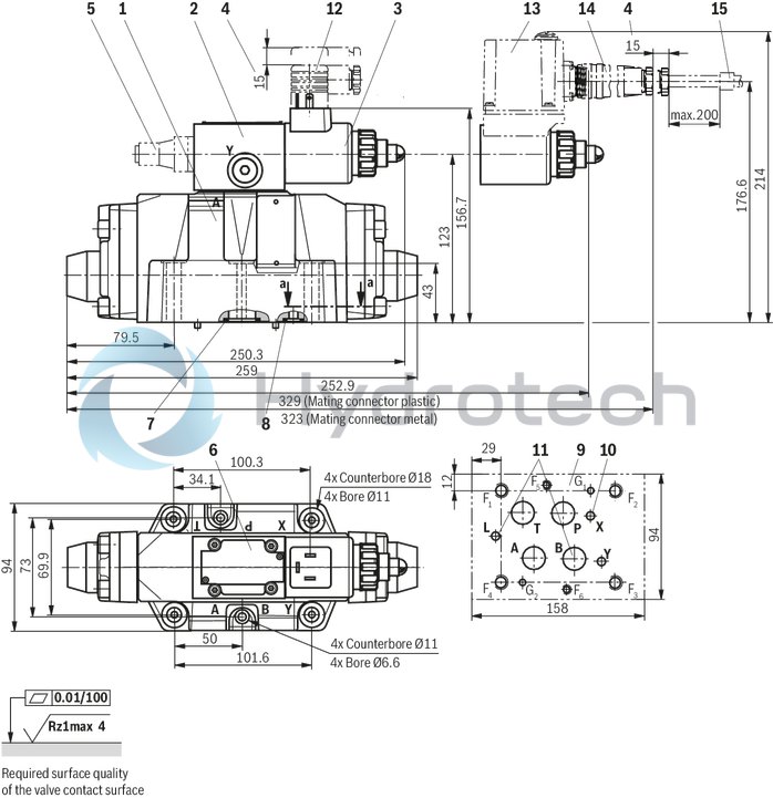 technical illustration-R901439299-Size 10, P &rarr; A, electrical with external electronics, 24 VDC