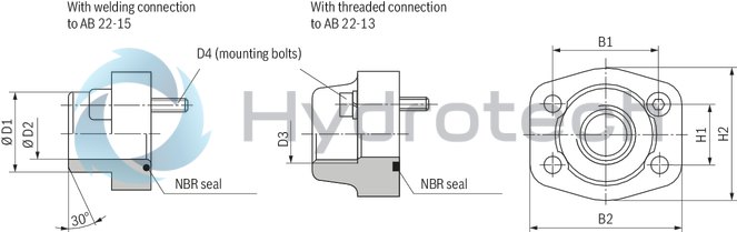 technical illustration-R900961556-Internal gear pump, size 11, pressure 350 bar for industrial applications, open circuit