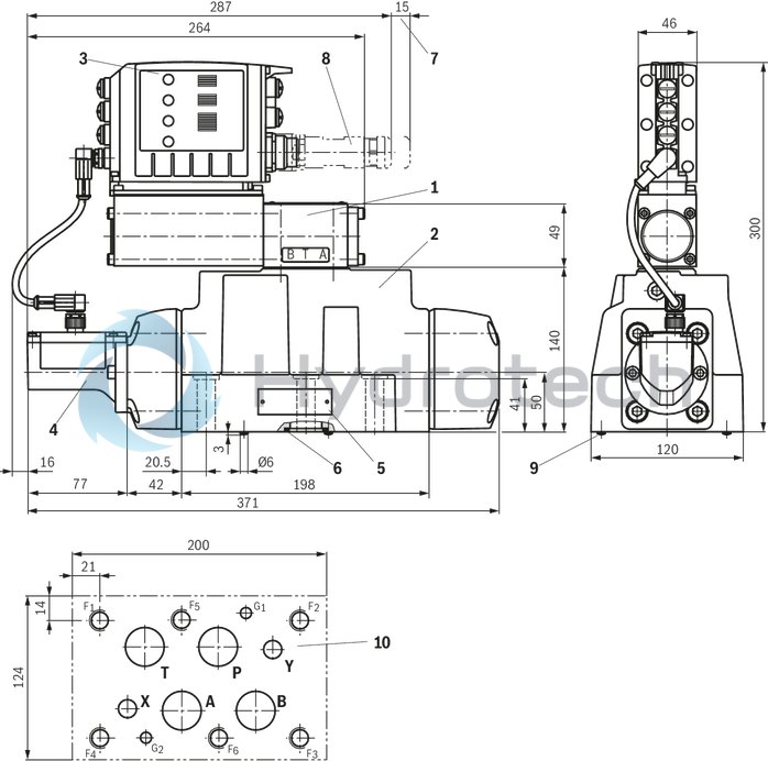 technical illustration-R901486108-Size 16, symbol W6, electrical with integrated electronics, 24 V DC