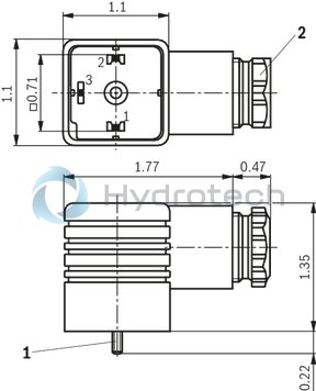 technical illustration-R900004823-Mating connector, 3-pole (2 + PE) EN 175301-803