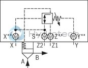 technical illustration-R901231597-Size 25, manual pressure adjustment for sequencing pressure