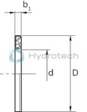 technical illustration-R133165000-Wiper seal (super, standard), d = 50, closed