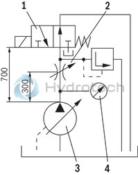 technical illustration-R900919237-Variable displacement pump, size 14 ccm, pressure 70 bar for industrial applications, open circuit