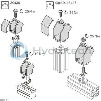 technical illustration-3842535428-Connector 45&deg; 45x45 set (standard)
