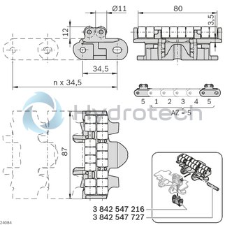 technical illustration-3842546017-Chain link for accumulation roller chain VFplus 65