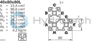 technical illustration-3842537827-Strut profile 40x80x80L, 8xL=6070mm