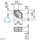 technical illustration-3842539500-Vertical clamping holder D18 L160