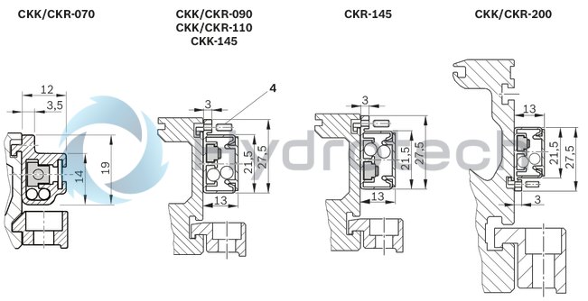 technical illustration-R037230005-Screw support for the realization of high speeds on long assembly lengths for CKK-200