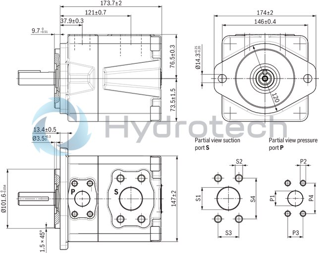 technical illustration-R901416797-Displacement pump, size 28 ccm, pressure 320 bar for industrial applications, open circuit