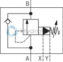 technical illustration-R900943087-Suitable for use as preload, sequencing and changeover valve For subplate mounting Porting pattern according to ISO&nbsp;5781 As cartridge valve 4&nbsp;pressure ratings 4 adjustment types:<br>
&bull; Rotary knob<br>
&bull; Sleeve with hexagon and protective cap<br>
&bull; Lockable rotary knob with scale<br>
&bull; Rotary knob with scale Check valve, optional