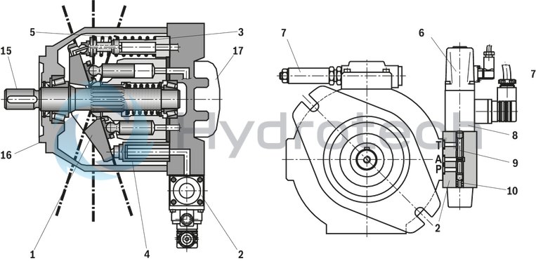 technical illustration-R900738804-Pump A10VSO BR31 with external analog electronics