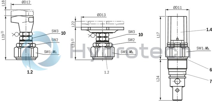 technical illustration-R900424321-Pressure relief valve, direct operated