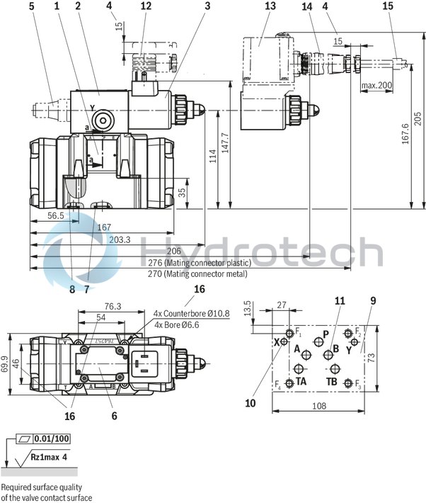 technical illustration-R901439299-Size 10, P &rarr; A, electrical with external electronics, 24 VDC