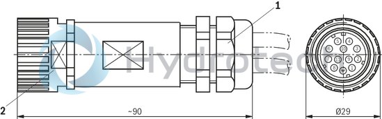 technical illustration-R900032356-Cable set, connector 12-pole (11 + PE), 5 m