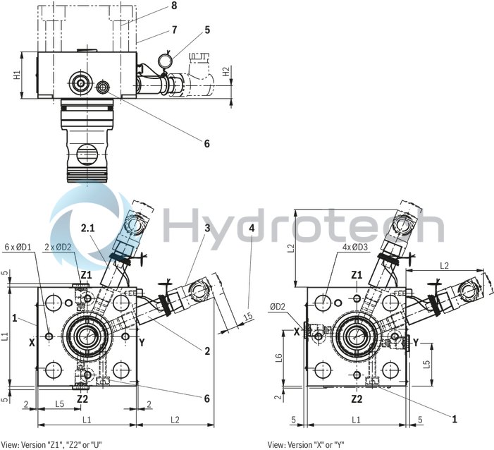 technical illustration-R901336219-Actively controllable 2/2 directional cartridge valve ("two-level active logics") Modular design, flexible circuit set-up Installation bore according to ISO&nbsp;7368 Energy efficiency due to flow-optimized geometry Leakage-free due to integrated shaft sealing Spool position monitoring &ldquo;closed&rdquo; and/or &ldquo;open&rdquo; or analog (can also be retrofitted) BG certification