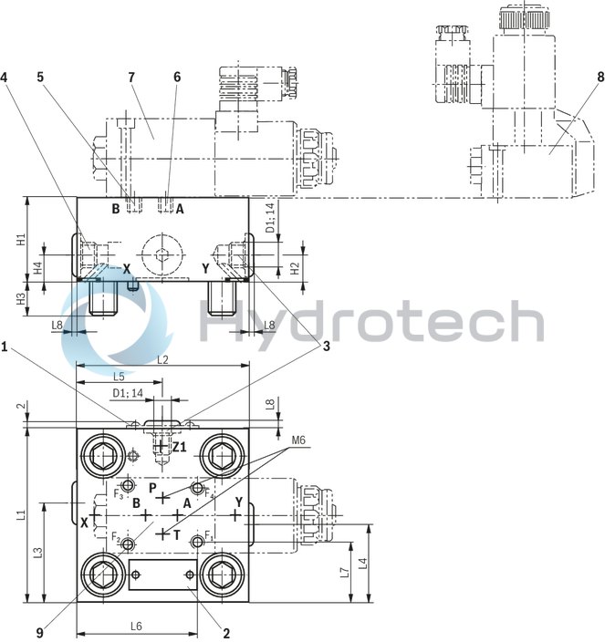 technical illustration-R901400309-2 area ratios 4 different springs 6 different cracking pressures