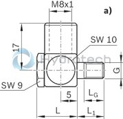 technical illustration-R341706409-Swivel fitting - 12mm - M6