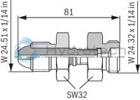 technical illustration-R901435305-Bladder-type accumulator size 20 liters, 330 bar for industrial applications at standard temperatures