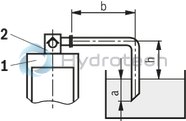 technical illustration-R900247925-Pilot operated check valve, with or without pre-decompression Flange connection Tank installation Cartridge valve without control open spool (check valve) Reduced switching noises due to damping measures Rotatable low-pressure connection (housing) Inductive position switch, optional Higher operating pressures, on request