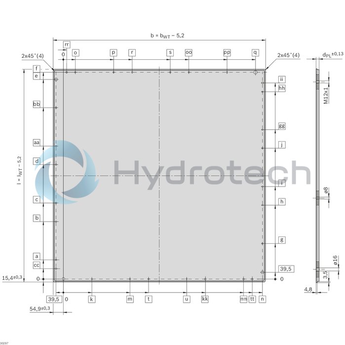 technical illustration-3842548686-Carrying plate WT 2, AL 12.7 1040/1200