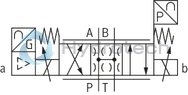 technical illustration-R901202350-Direct operated proportional directional valve with integrated digital control electronics for the pressure, force and flow control (Integrated Axis Controller IAC-P) Completely adjusted unit consisting of valve, pressure sensor(s) (optional), digital control electronics and field bus connection Operation by means of proportional solenoids with central thread and detachable coil Valve control spool, position-controlled Integrated pressure sensor plate (optional) For subplate mounting: Porting pattern according to ISO 4401 Analog interface for command and actual value Design for CAN bus with CANopen protocol DS 408 or Profibus-DP Quick commissioning via PC and WIN-PED 6 commissioning software