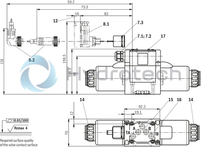 technical illustration-R901278761-Size 10, symbol E, solenoid-actuated, 24 V DC