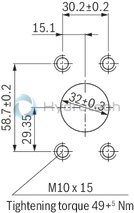 technical illustration-R900984025-Internal gear pump, size 20, pressure 350 bar for industrial applications, open circuit