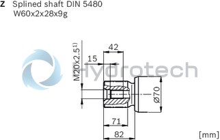 technical illustration-R902160744-Space-saving construction due to recessed mounting flange Easy to install, simply slide into the mechanical gearbox High power density Very high total efficiency High starting efficiency Optional with integrated pressure relief valve Optional with mounted addifitonal valve: counterbalance valve (BVD/BVE), flushing and boost-pressure valve Bent-axis design