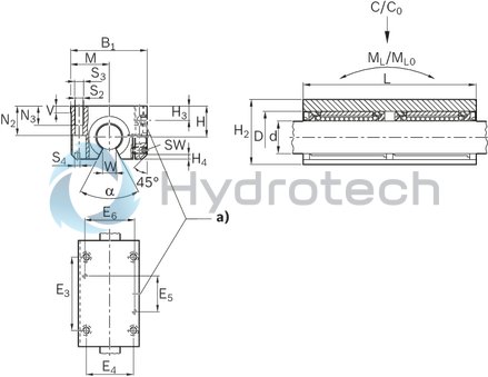 technical illustration-R103463020-Linear set (aluminum), TOE-A-30, with two seals