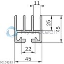technical illustration-3842557943-Sliding door profile AL 45/45, -/- L6070