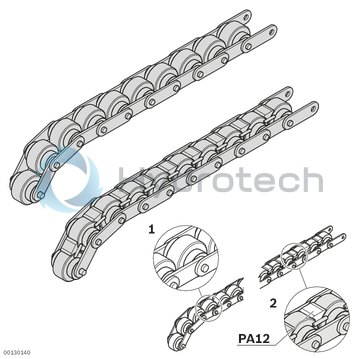 technical illustration-3842538869-Vplus accumulation roller chain with steel accumulation rollers