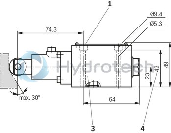technical illustration-R900479282-4/3-, 4/2- or 3/2-way version Porting pattern according to DIN&nbsp;24340 form A (without locating hole) Porting pattern according to ISO&nbsp;4401-03-02-0-05 (with locating hole) Type of actuation: Roller plunger Inductive position switch and proximity sensors (contactless)
