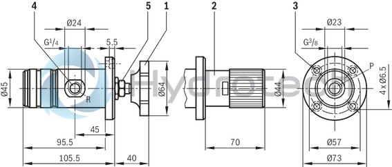 technical illustration-0811104126-Direct operated valves for limiting a system pressure Use as pilot control valve For subplate mounting and control panel design