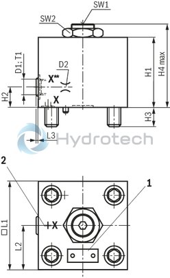 technical illustration-R900912728-Size 32, symbol H2, hydraulically actuated