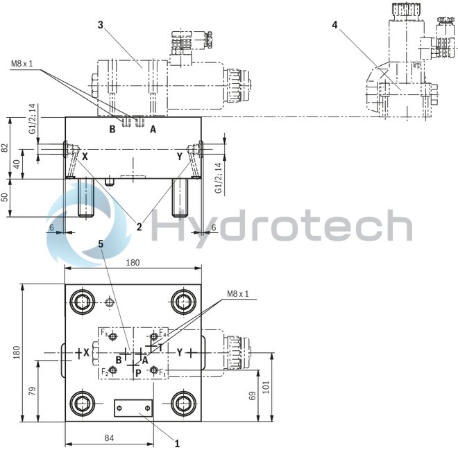 technical illustration-R900912680-Size 25, symbol WEA, hydraulically actuated