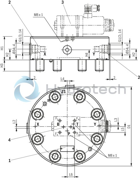 technical illustration-R901046548-2 area ratios 4 different springs 6 different cracking pressures