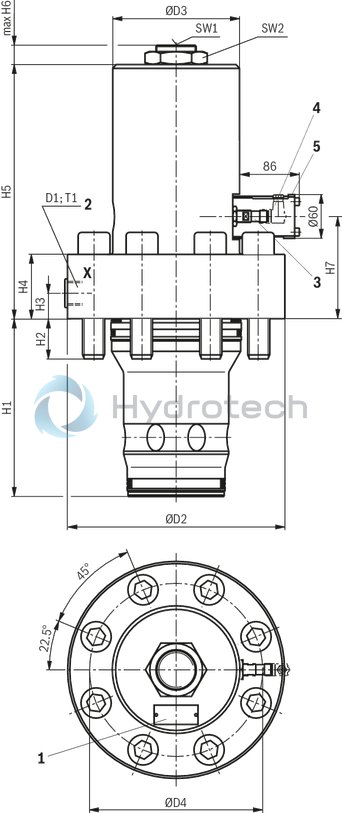 technical illustration-R900759206-Functional product design Modular set-up:&bull; Cartridge valve with various options&bull; Control cover in various variants for realization of selected functions&bull; Electric monitoring of the spool position Power and flow-optimized design:&bull; High flows&bull; Low pressure drops&bull; High switching velocities&bull; Low leakage oil flowsRobust design:&bull; High reliability&bull; Long life cycle Other features:&bull; Small installation size, low weight&bull; Easy to service