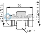 technical illustration-R901435305-Bladder-type accumulator size 20 liters, 330 bar for industrial applications at standard temperatures