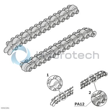 technical illustration-3842523918-Accumulation roller chain support wheel, PA 12 L12000