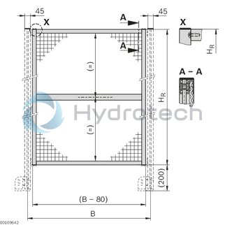 technical illustration-3842554281-Protective fence, horizontal sections B1000